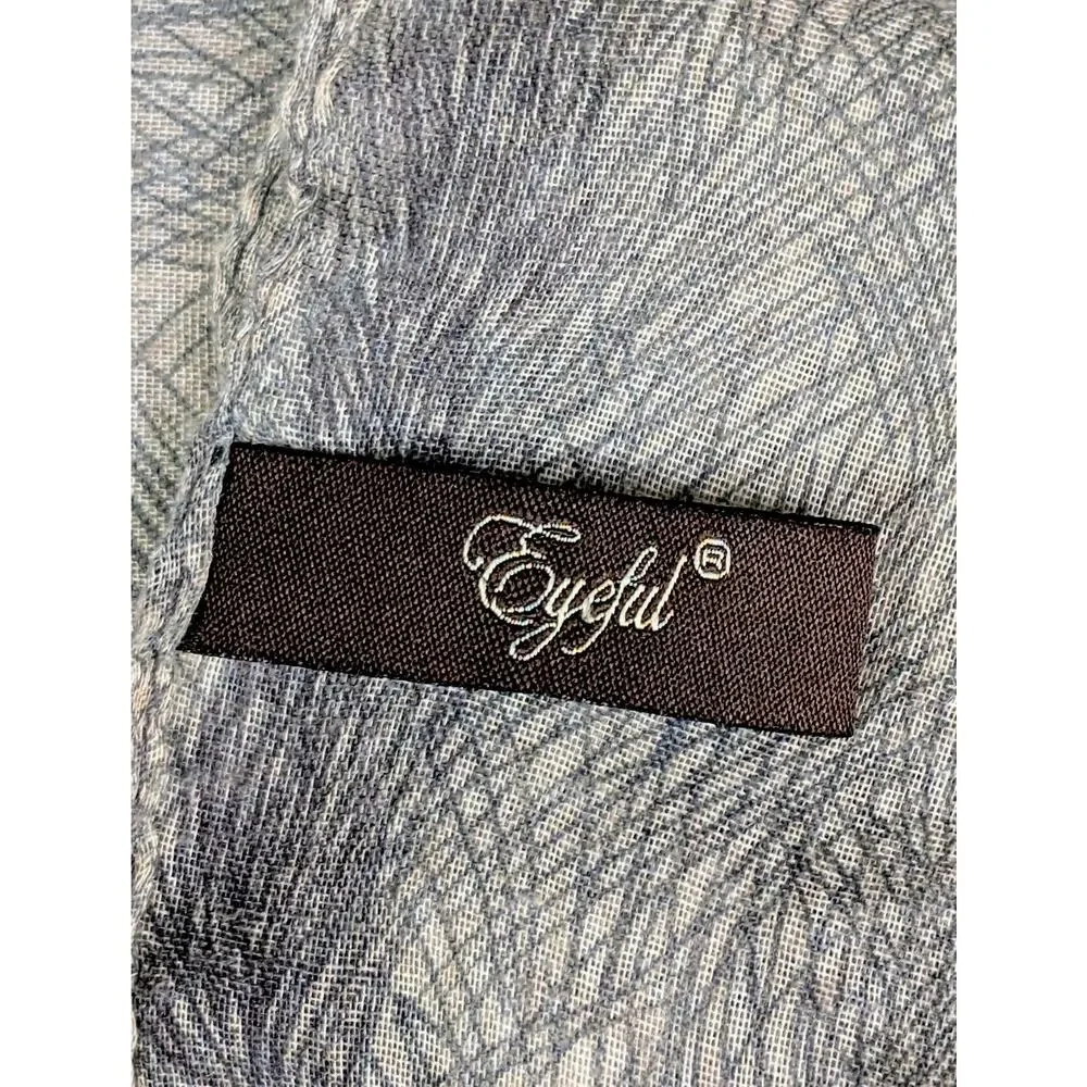 Eyelash Fringe Festival Scarf Multi Wear Wrap Feather Print Semi Sheer Boho Chic